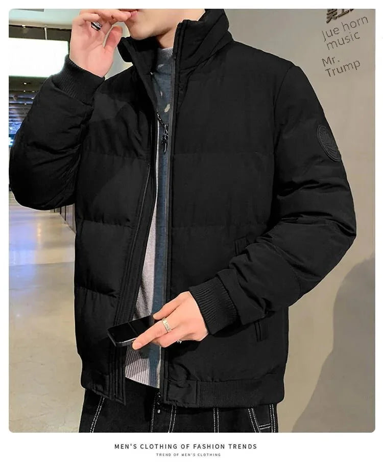 2025 Men's Cotton-padded Jacket, Tiger Head Logo, Short, Thick, Casual, Men's Parkas, Winter Trend, Windproof Jacket, xs-5XL