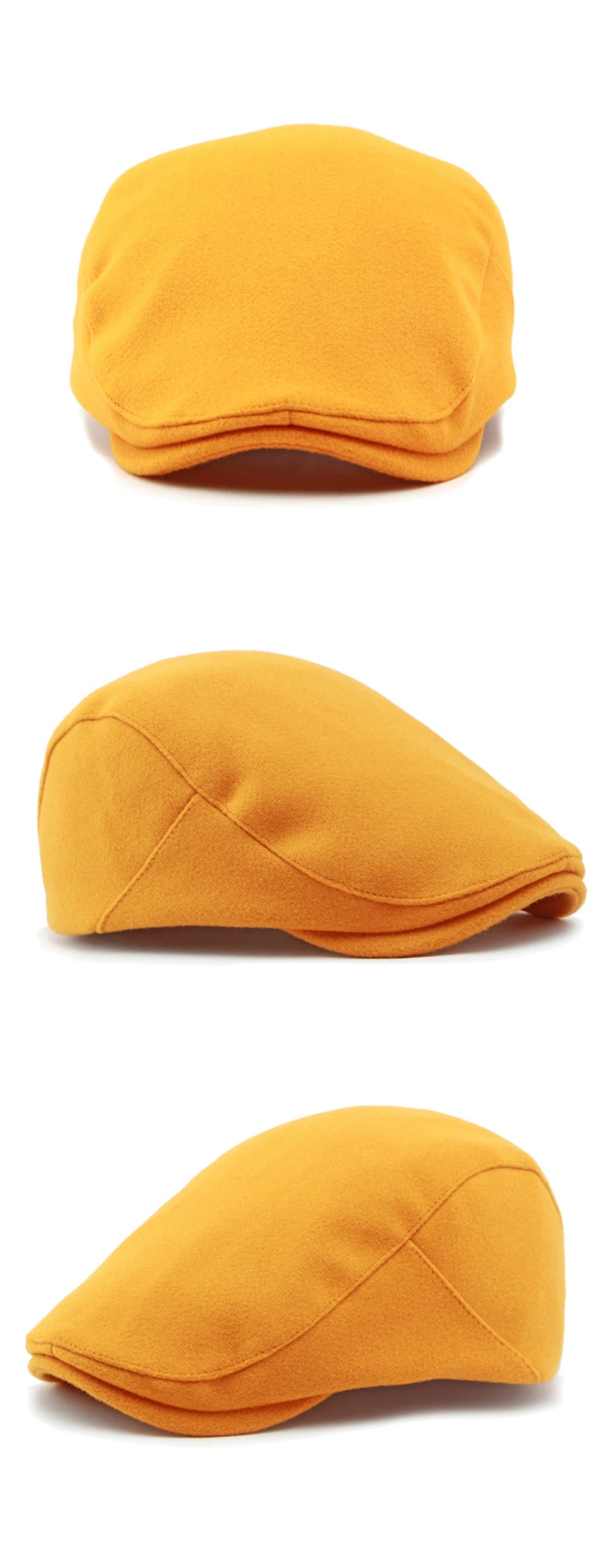 NEW 2025 Collections HT4292 Beret Cap Autumn Winter Cap Women Hat Solid Plain Artist Painter Beret Hat Adjustable   Flat Cap Men Wool Beret