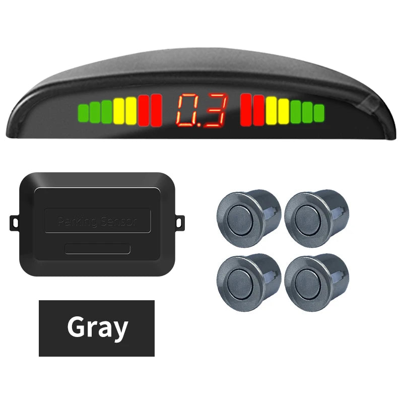 Car LED Parking Sensor Kit 4 Sensors 22mm Backlight Display Reverse Backup Radar Monitor System 12V 8 Colors
