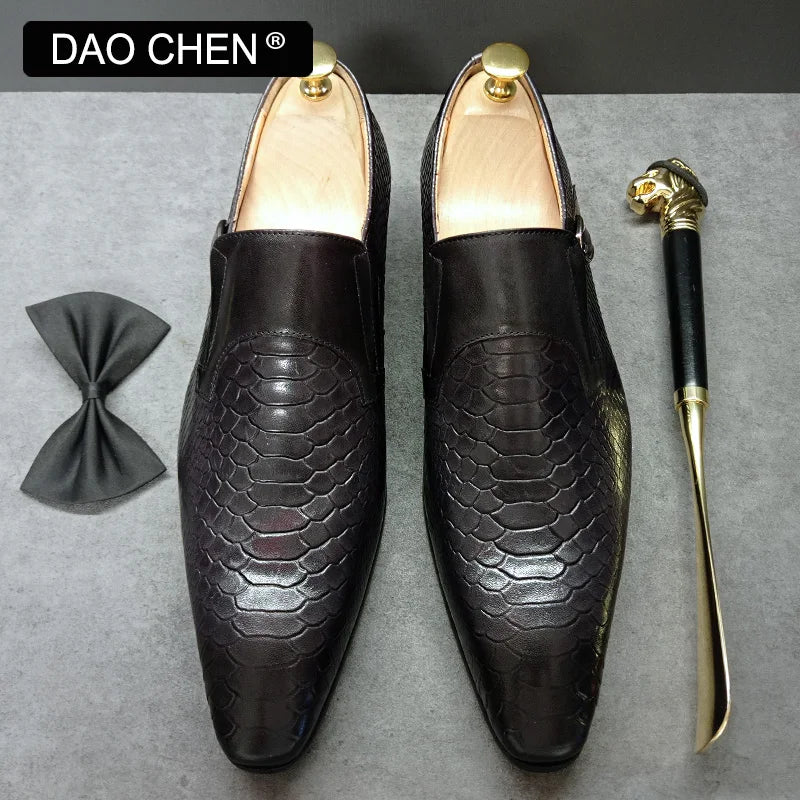 NEW 2024 ITALIAN MEN LOAFERS SHOES BLACK MIXED COLORS SLIP ON REAL LEATHER MEMS DRESS SHOES WEDDING OFFICE BANQUET CASUAL SHOES
