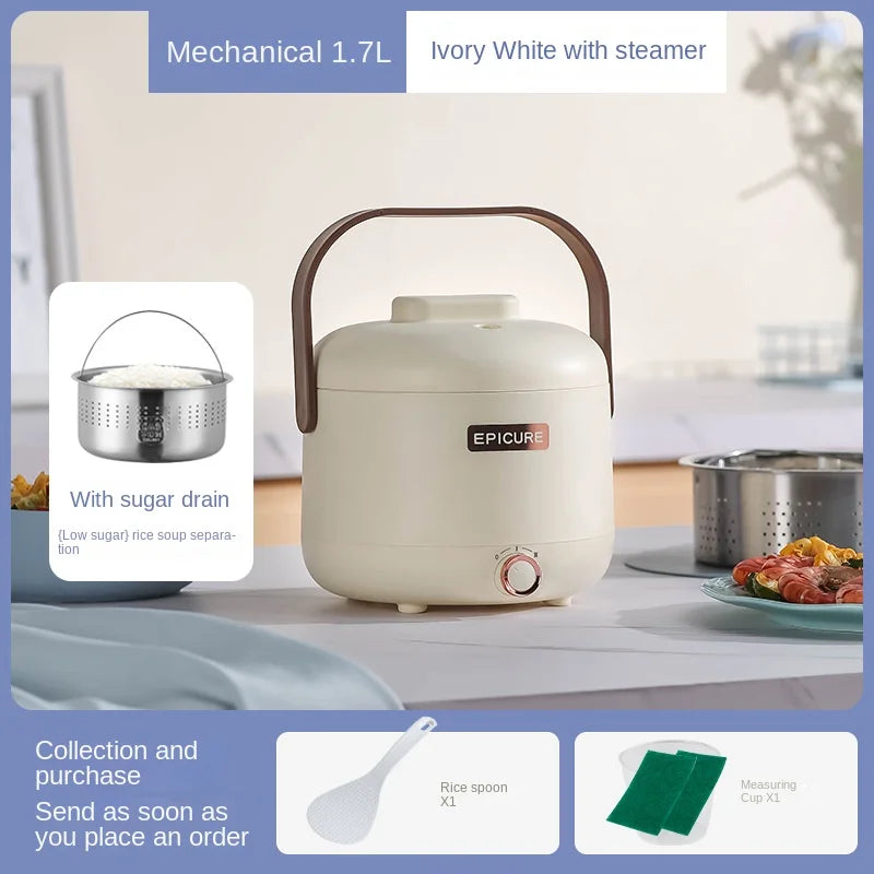 220V Electric Sugar Drained Rice Cooker Home Non-stick Electric Low Sugar Rice Cooker & Sugar draining inner Multi Cooker 1.7L