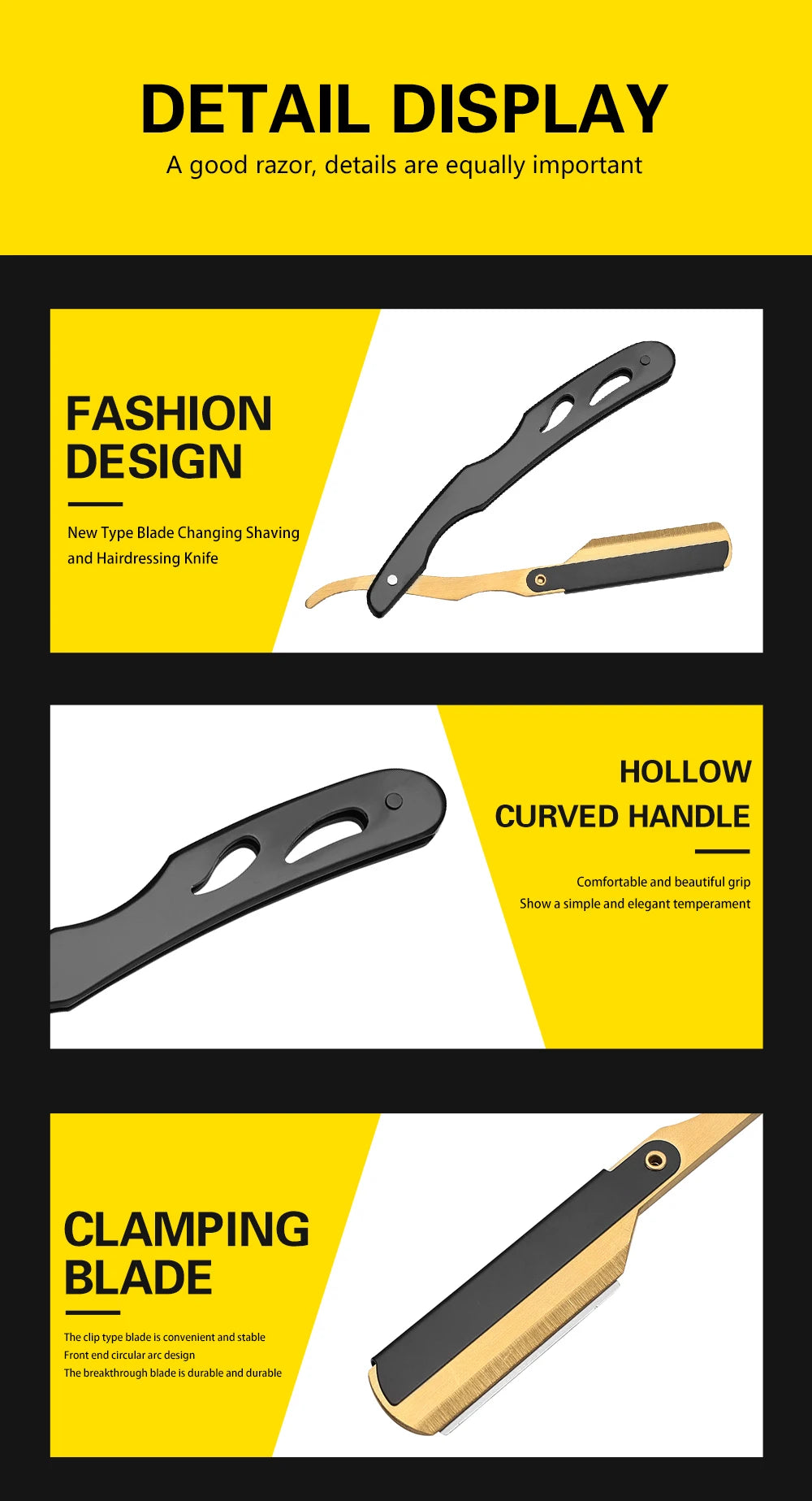 Professional Shaving Knife Manual Shaver Stainless Steel Shaver Rack Professional Straight Edge Razor Barber Beard Cutter
