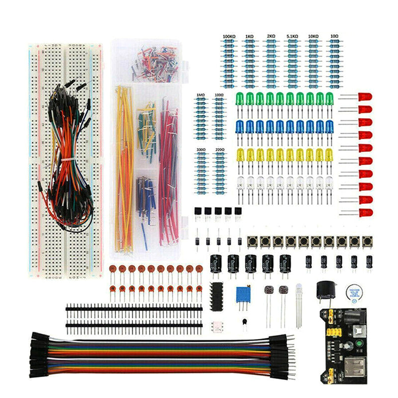 DIY Starter Electronic Kit 830 Tie-points Breadboard for Arduino UNO R3 Electronics Components Kit with Box