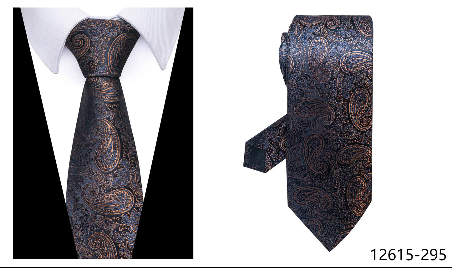 100% Silk Brand Tie Men High Grade Hot sale Woven Silk Gravatas Beige Suit Accessories Men Polka dot  Easter Day Necktie Cravate