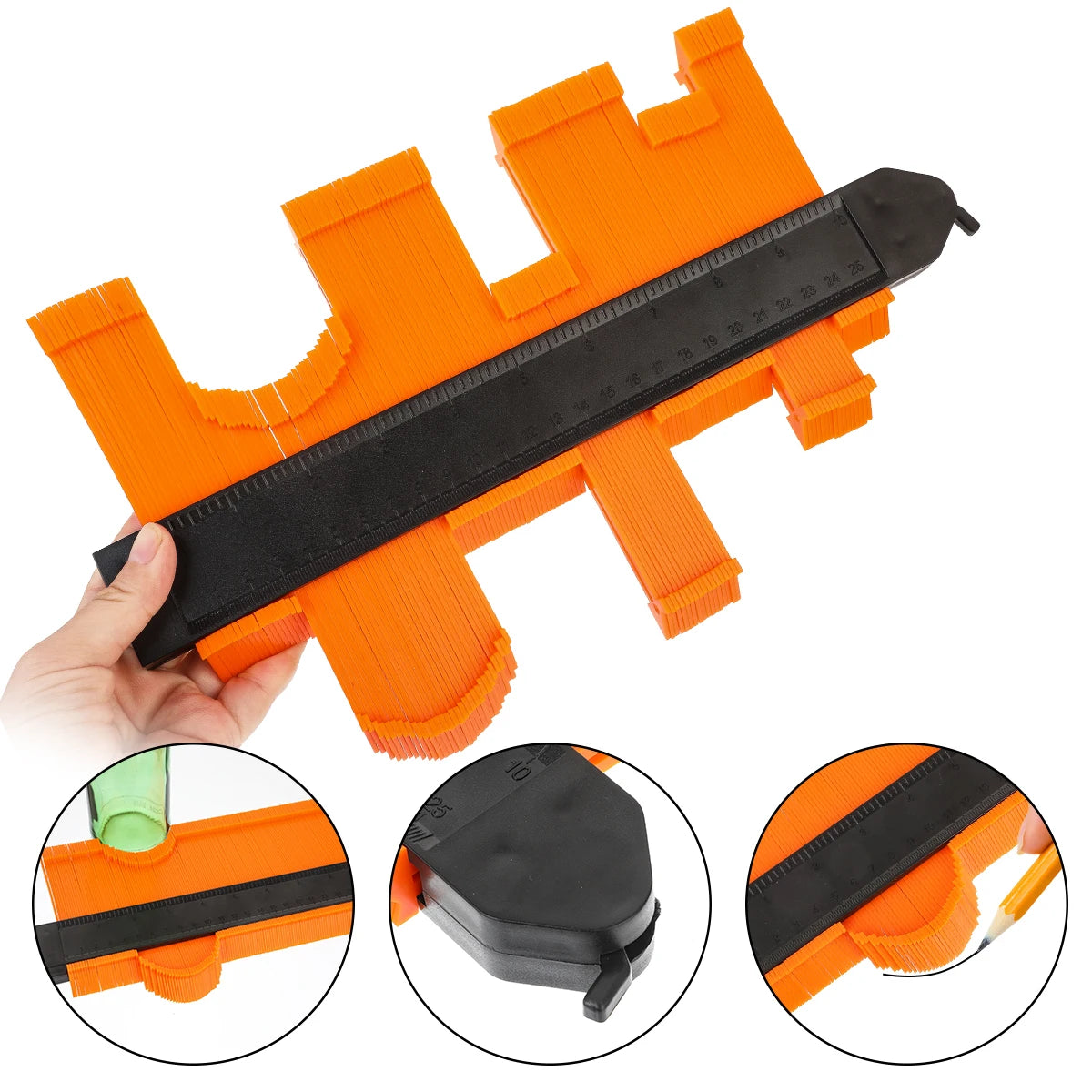 TINTINOS Shape Gauge Duplicator Profile Duplication Gauge Contour Template Plastic Contour Copy Duplicator Measuring Tool Contour Gauge