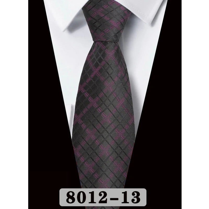 Men's Tie Fashion 8cm Classic Necktie Stripes Navy Blue Ties Business Wedding Mans Neckwear Gift Accessories