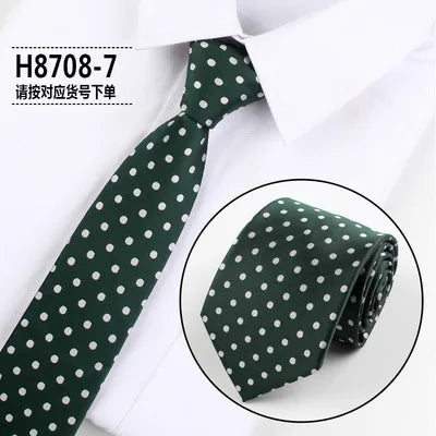 Brand New 2025 Fashion Dot Tie For Mens 8CM Necktie Business Formal Polka Dot Necktie Wedding Gift Orange Blue Red Tie Accessories Gravatas