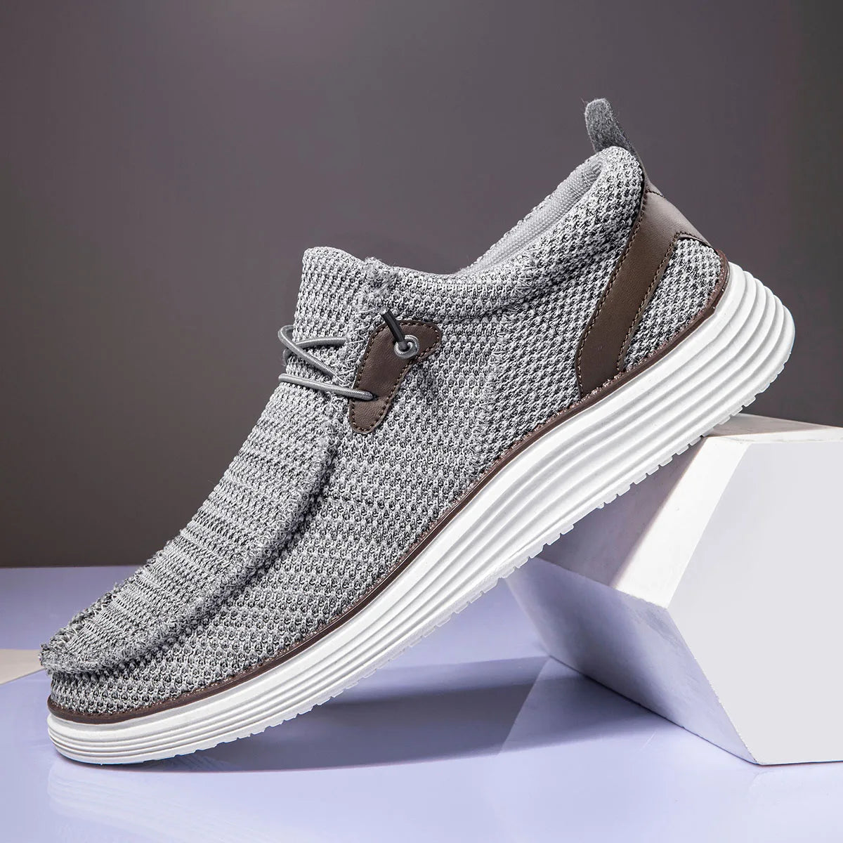 Men's Comfortable Loafers Shoes Durable Shoelace Cushioned Anti-Slip Sole Perfect for Work Trave Shoesl and Leisure shoes