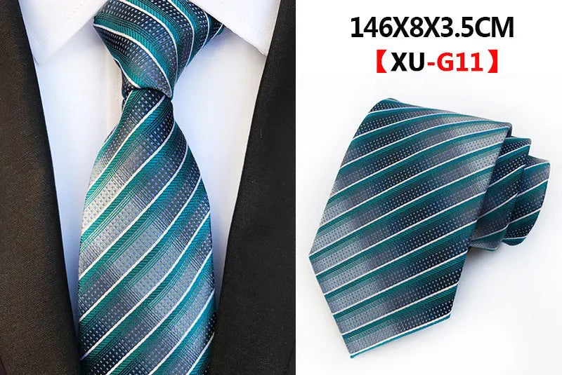Men's Fashion Tie 8cm Silk Classic Necktie Yellow Blue Plaid Striped Flower Ties Business Wedding Mans Neckwear Gift Accessories