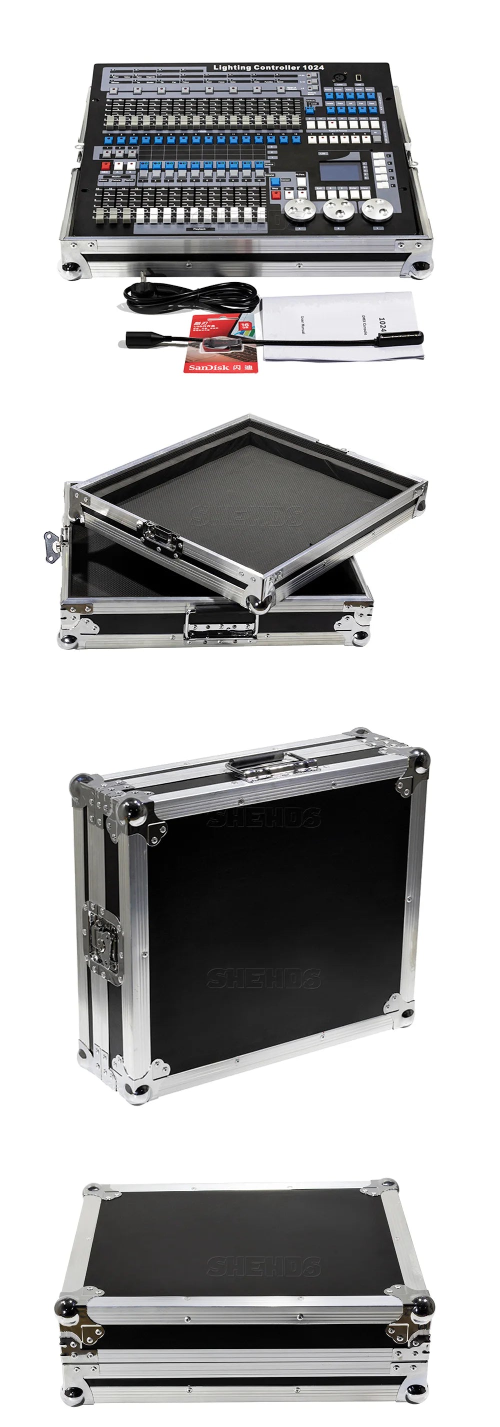 DMX Console 1024 Channels With Case For Professional Stage Lighting Control DJ Disco Nightclub Concert