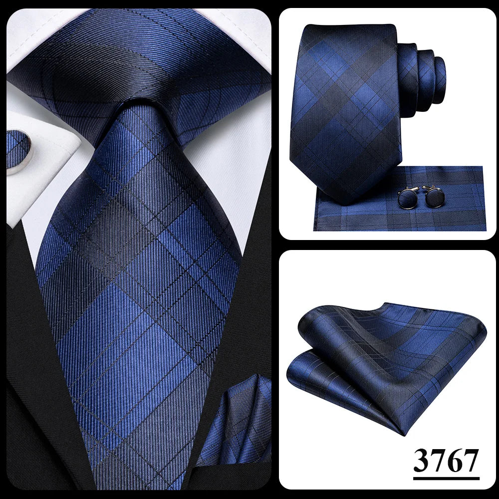 Our Brand  2025 Hi Tie Striped Sage Green Mens Fashion Necktie Handkerchief Cufflinks for Tuxedo Accessory Classic Silk Luxury Tie for Man Gift