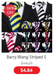 Fashion Mens Ties Set Silk Gray Black Silver White Striped Plaid Solid Paisley Floral Neck Tie Hankderchief Cufflinks Barry·Wang