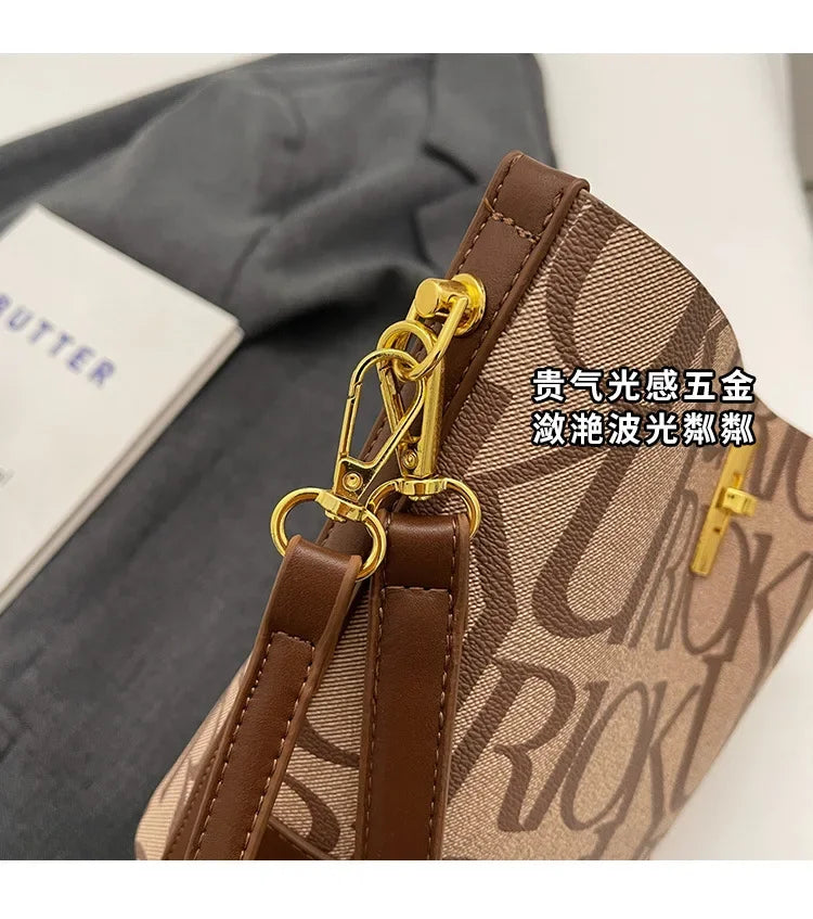 New Collection 2024-2025 Fashionable Retro Bucket Bag New High-capacity Printed Single Shoulder Crossbody Bag  High-quality Designer Handbag for Women FREE  SHIPPING