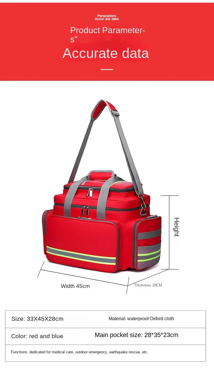 First Aid Medical Bag Outdoor Emergency Rescue Large Capacity Bag Empty Waterproof Reflective Oxford Multi-pocket Travel Bags