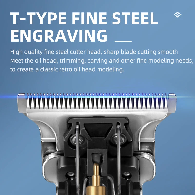 Kemei Mini Clippers Men's Beard Trimmer Zero Gapped T-Blade Hair Cutting Machine Cordless Professional clippers KM-1757