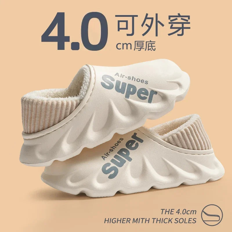 2024-2025 Winter Men Indoor Warm Slippers Plush Waterproof Anti Slip Cotton Shoes for  Women Slip-on Casual Snow Walking Loafers - FREE SHIPPING