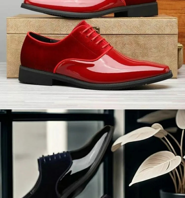yellow blue red black oxford shoes man eleganti patent leather formal shoes man designer casual business wedding shoes for man
