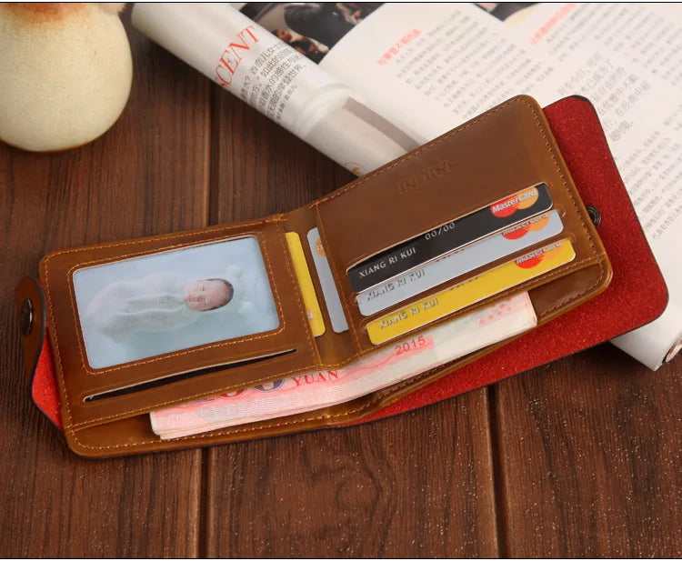 Brand New Collection 2024-2025 Man's wallets High Quality Retro Hunter Wallets Men Credit Business Card Holders Money Clip With Buckle Male Purses