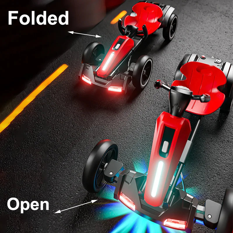 New Electric Racing Go Kart Foldable Design with Remote Control & Music, No installation required