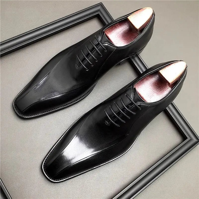 2025 - 2026 Formal Business Leather Men British Style Casual Thick Sole Height Increasing Commuting Wedding Groom Derby Shoes