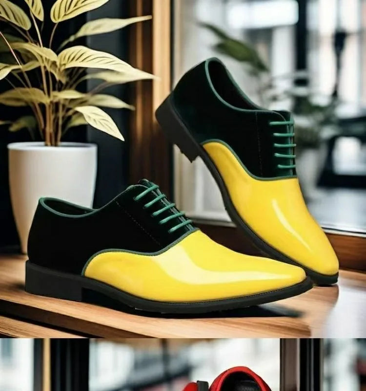 yellow blue red black oxford shoes man eleganti patent leather formal shoes man designer casual business wedding shoes for man
