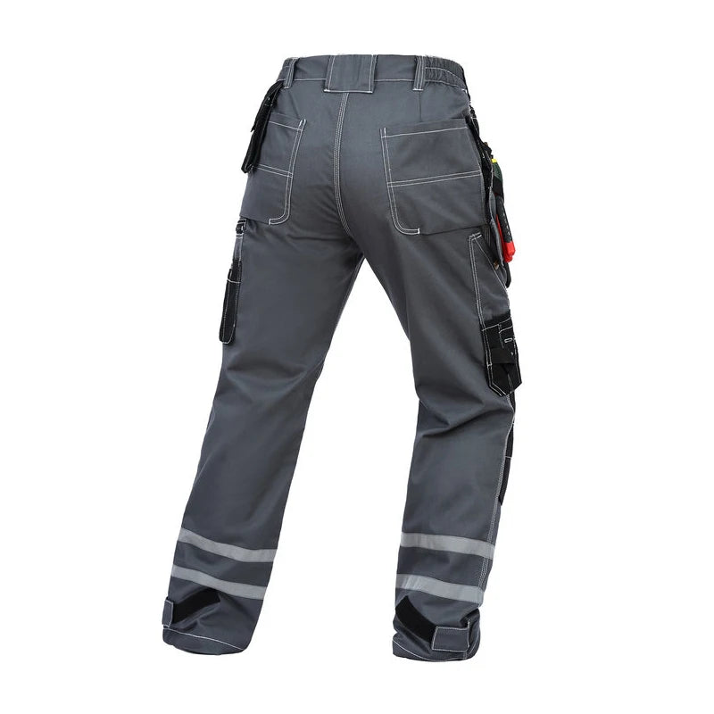 Electrician Men Working Pants Multi Functional Pockets Wear-resistance Workwear Trousers Reflective Work Mechanic Repair Mens Cargo Pants