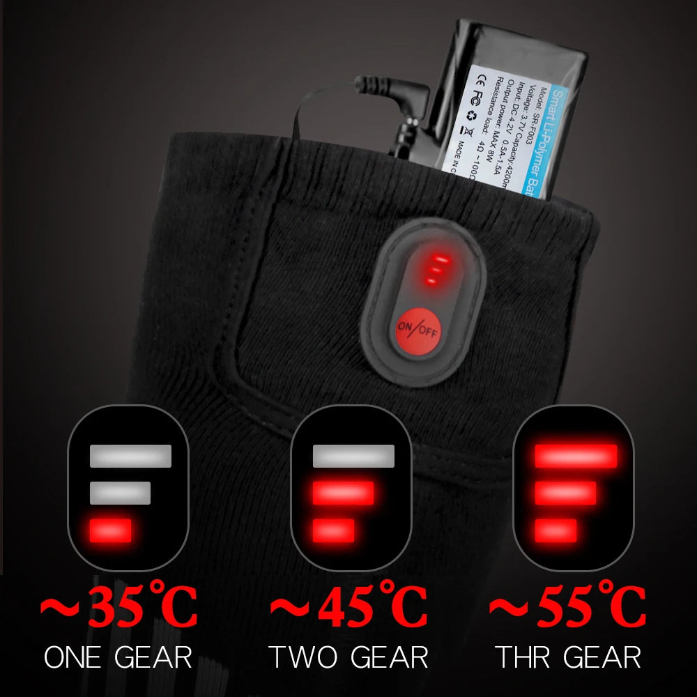 Heated Socks Winter Warmth 5000mAh USB Rechargeable 65℃ Heating Socks Motorcycle Outdoor Heated Boots Snowmobile Skiing Sock