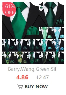 Fashion Silk Men Tie Green Teal Blue Solid Paisley Striped Plaid Floral Animal Necktie Handkerchief Cufflinks Set Barry. For Wedding
