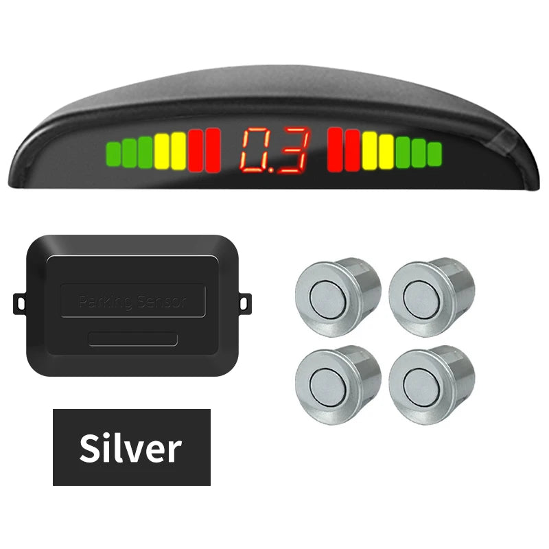 Car LED Parking Sensor Kit 4 Sensors 22mm Backlight Display Reverse Backup Radar Monitor System 12V 8 Colors