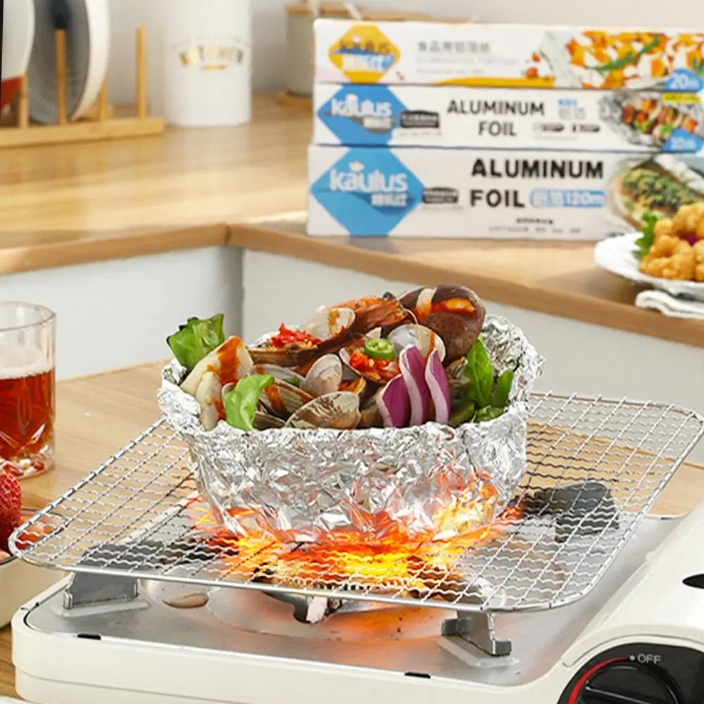 BBQ Aluminum Foil Oven Home Economical Packaging Air Fryer Tin Foil Barbecue Meat Baking Tray Paper Kitchen Baking Grease Paper