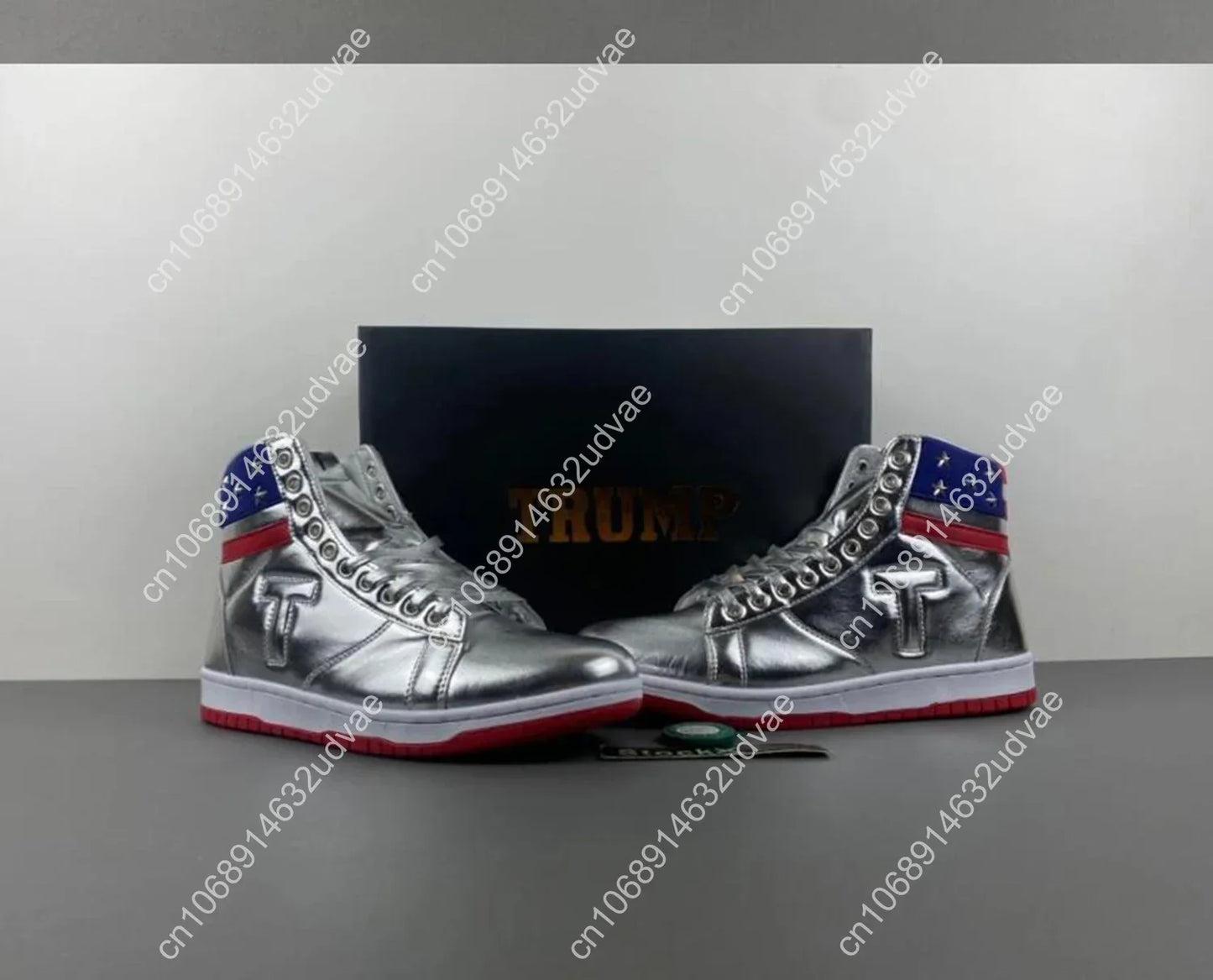 2024-2028 MAGA Trump Gold Silver Sneakers Never Surrender Donald Gold Trump Shoes 2024 MAGA Never Surrender Shoe Sneaker Basketball Mens Womens Casual Boots Road Shoe Big Size 47 48