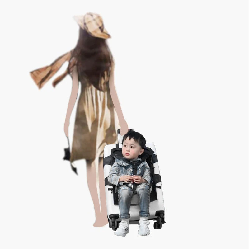 Portable travel bag chair suitcase baby seat kids luggage ride on trolley travel child