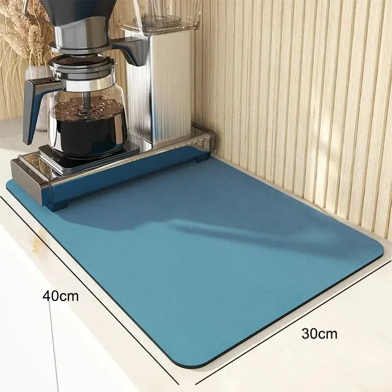 1pc Solid Color Drying Mat Non-Slip Absorbent Mat Tableware Kitchen Counter Drain Mats Placemats For Table