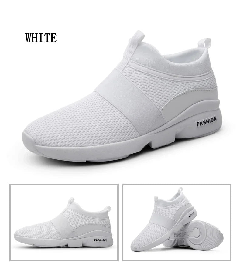 2025 Men Casual Shoes Sneakers Fashion Loafers Comfortable Mesh Mens Shoes Footwear Lightweight Walking Shoes White Size 46 Big Big SALES Now