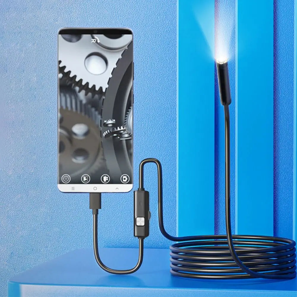 IP67 Waterproof 7.0MM TYPE-C Endoscope Camera Adjustable 6 LEDs Inspection Borescope Cameras USB Android Flexible