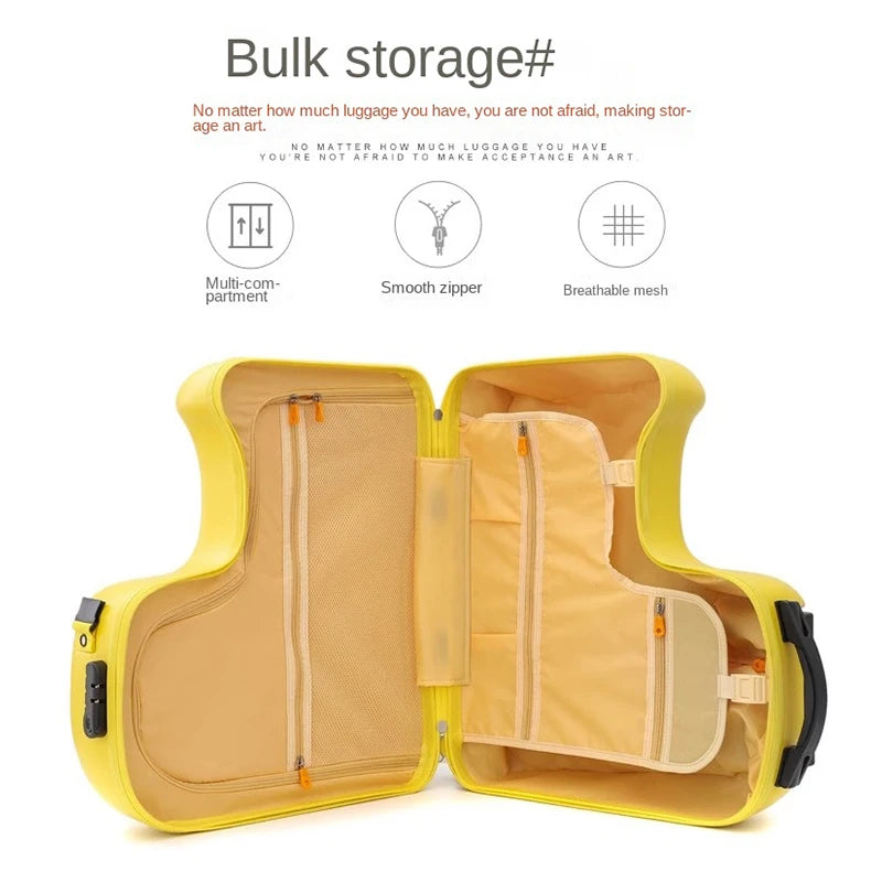 Lovely Snail Luggage Can Be Mounted Children's TrolleyBox Female Universal Wheel 20 "24" Suitcase Travel Trailer Aluminium Alloy