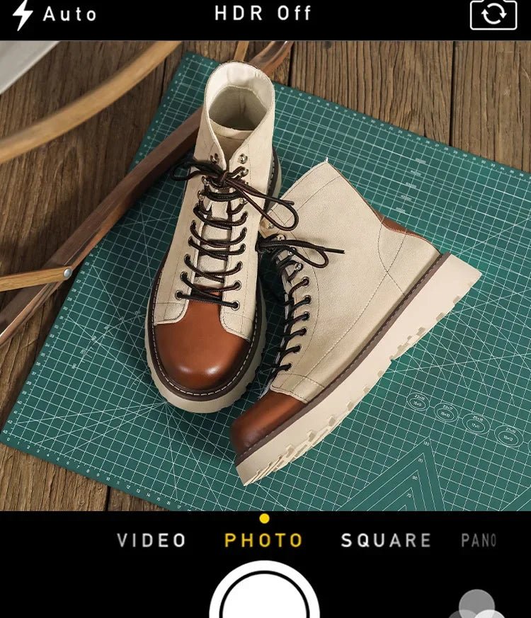 Our new collection 2024-2025 Mid-british Desert Boots for Men Color Match Autumn Winter Designer Cow Leather Platform Shoes Male Fashion Casual Ankle Boots BUY ONE AND GET A FREE GIFT LAPTOP STAND