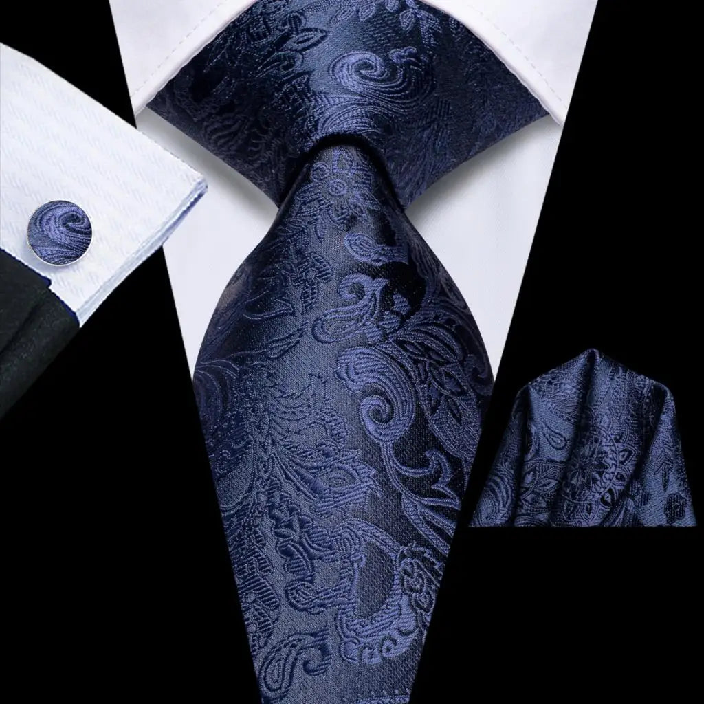 Our Brand  2025 Hi Tie Striped Sage Green Mens Fashion Necktie Handkerchief Cufflinks for Tuxedo Accessory Classic Silk Luxury Tie for Man Gift