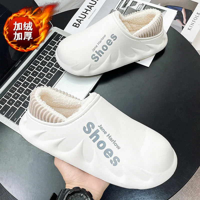 New 2024-2025 Winter and Autumn Cotton Slippers Men Indoor Warm Home Shoes Multi-Color Waterproof Soft Thick Sole Furry Women Men Slides EVA - FREE SHIPPING