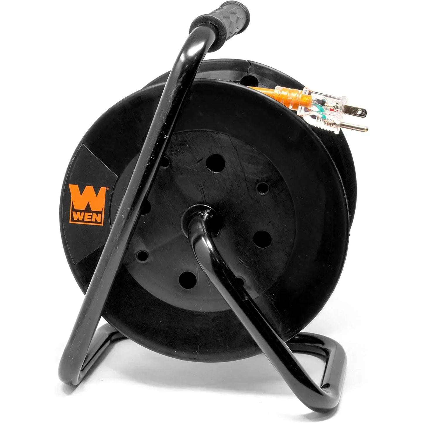 PC5043R 50 ft. 14-Gauge Heavy-Duty SJTW Outdoor 14/3 Extension Cord Reel w/ NEMA 5-15R Light-Up Power Outlet,Black