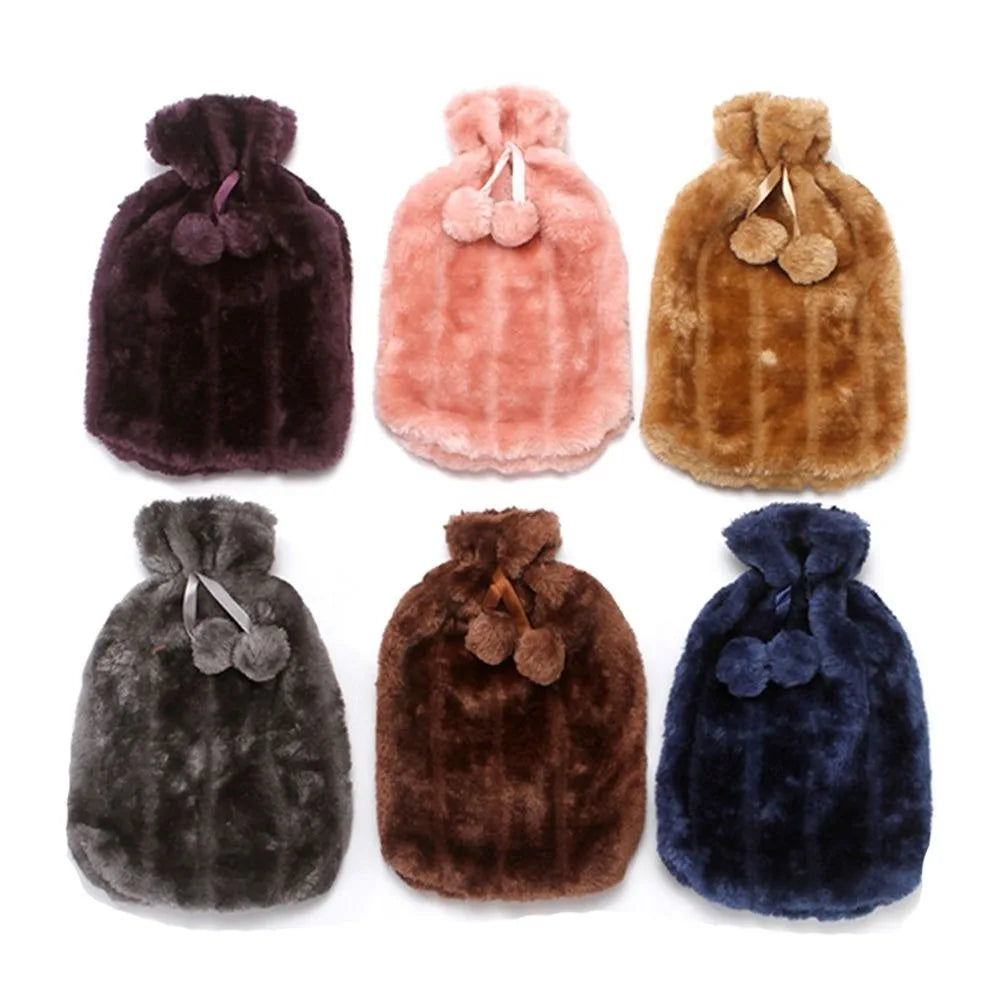 Removable Hot Water Bottle Cover Explosion Proof Leak-proof Plush Covering Portable and Reusable Cold-proof Hand Feet Warmer