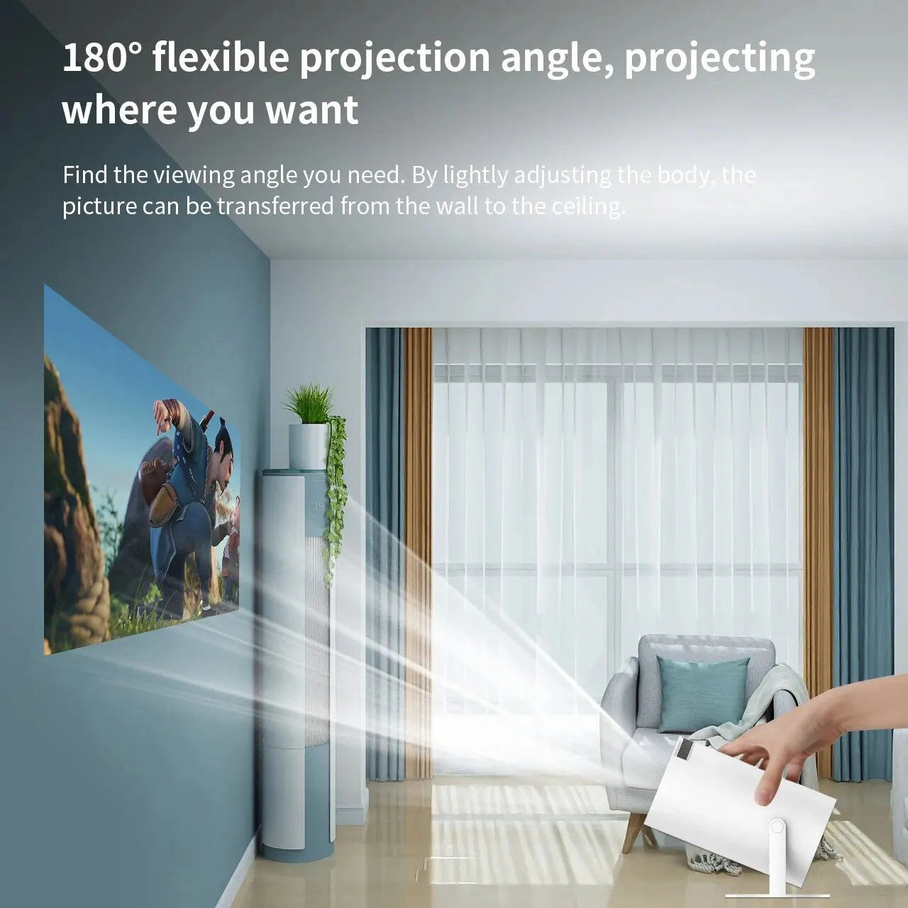 TINTINOS Salange HY300 Projector - Free Style Android Home Cinema, 720P/1080P/4K Supported, WiFi, HDMI, USB, Outdoor & Indoor Use