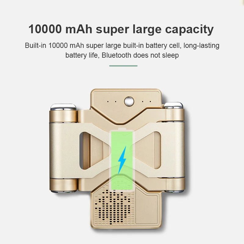 Metal Phone Holder Power Bank 10000mAh Bluetooth Speaker 3 in 1 Multifunctional Stand for Universal Mobile Phone