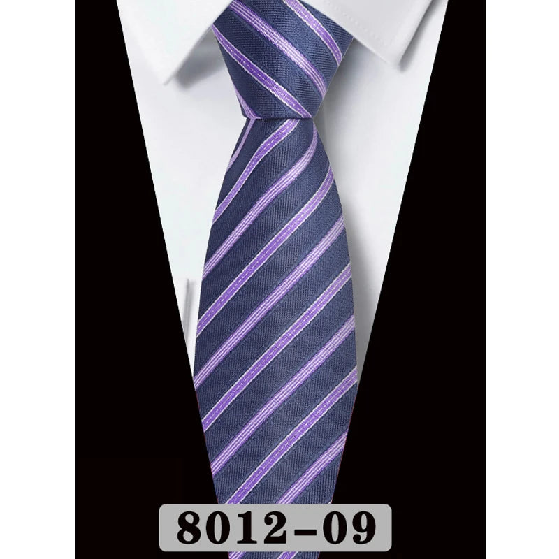 Men's Tie Fashion 8cm Classic Necktie Stripes Navy Blue Ties Business Wedding Mans Neckwear Gift Accessories