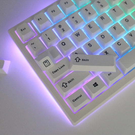 125 Keys Cherry Profile Minimalist White Keycaps For Mechanical Keyboard Dye