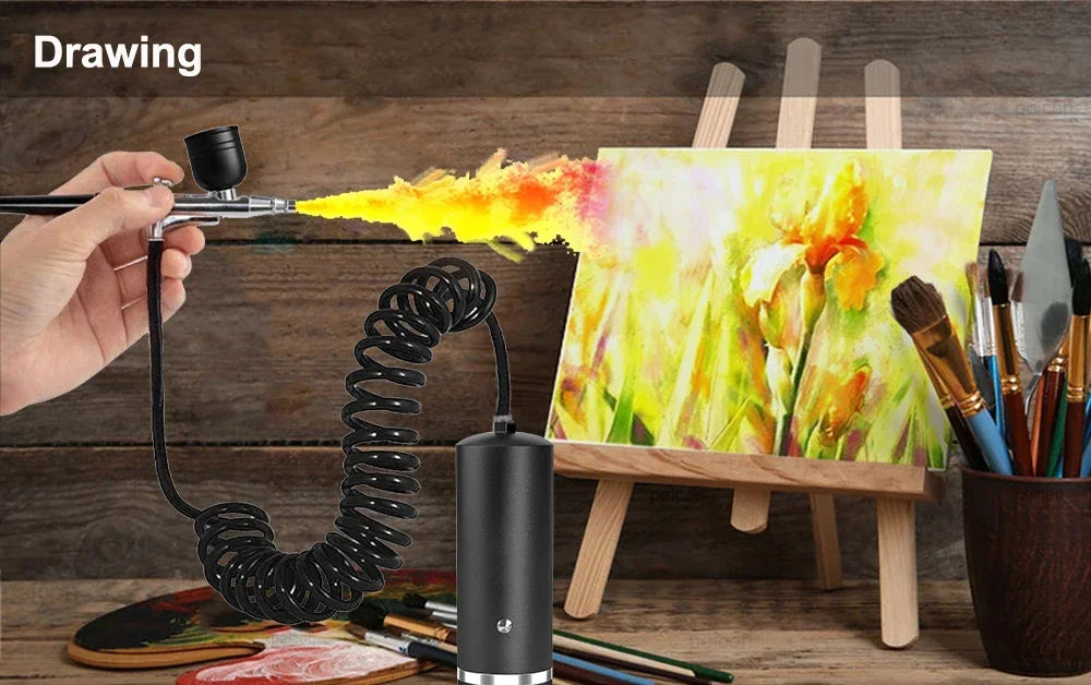 Nail Airbrush Portable Airbrush With Compressor Painting Air Brush Mini Compressor Paint gun For Nail Art Paint Crafts Modeling