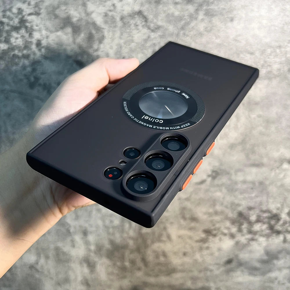 Luxury Shockproof Matte Transparent For Magsafe Case For Samsung Galaxy S23 S22 Ultra Plus S23Ultra Wireless Charging Back Cover