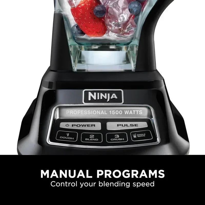 QWNinja BL770 Mega Kitchen System,1500W,4 Functions for Smoothies,Processing,Dough,Drinks & More,with 72-oz.* Blender Pi