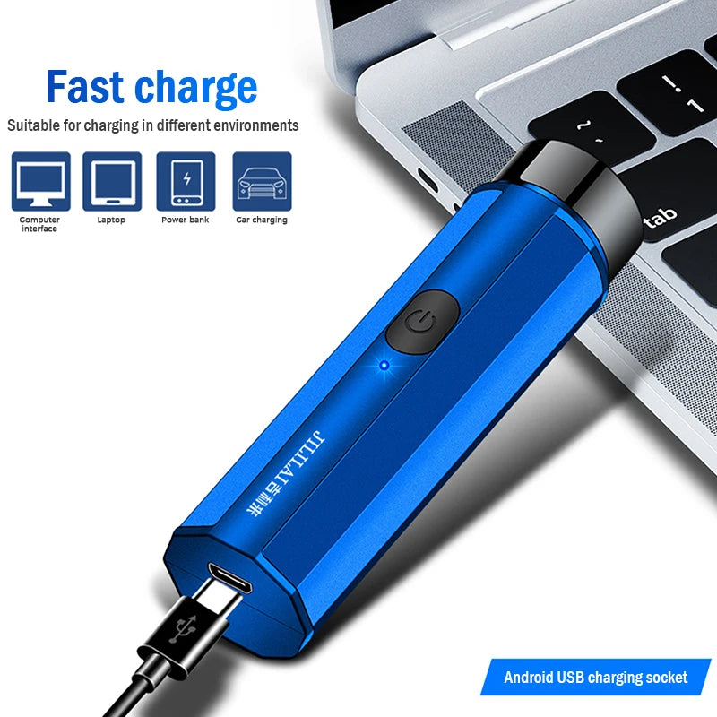 Portable Mini Electric Shaver For Men Electric Razor Beard Knife USB Charging Men's Shavers Face Body Razor Shaving Machine buy one and get Free laptop stand free shipping