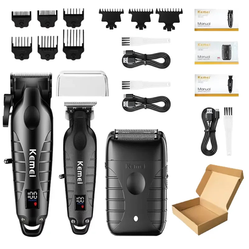 Kemei KM-2290 KM-2293 KM-T95 New Professional Cutting Machine Electric Shaver Hair Trimmers With LCD Display Men's Hair Clipper